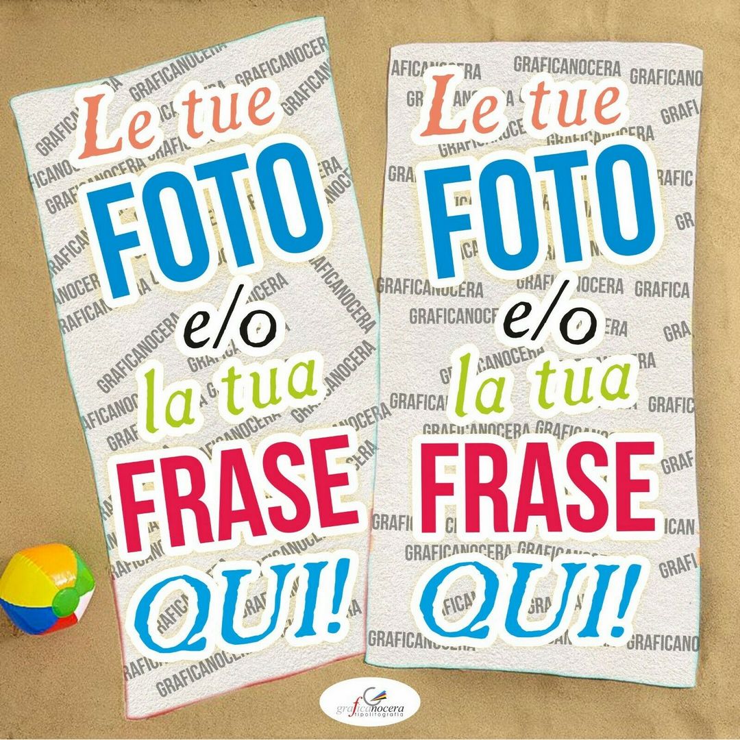 Asciugamano Telo Mare in spugna personalizzato con foto e/o frasi regalo estate