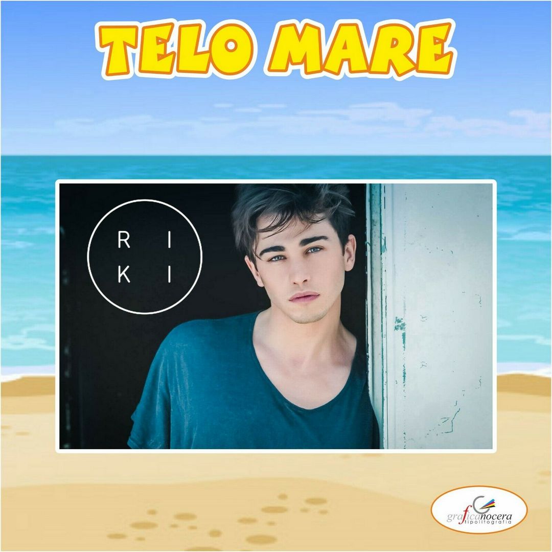 Asciugamano Telo Mare in spugna Riki amici cantante tv idolo idea regalo estate