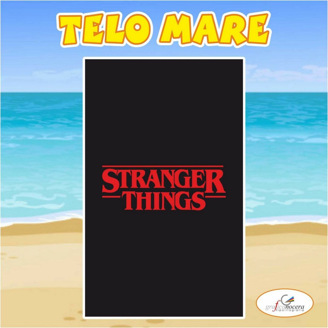 Asciugamano Telo Mare in spugna STRANGER THINGS serie tv idolo regalo estate