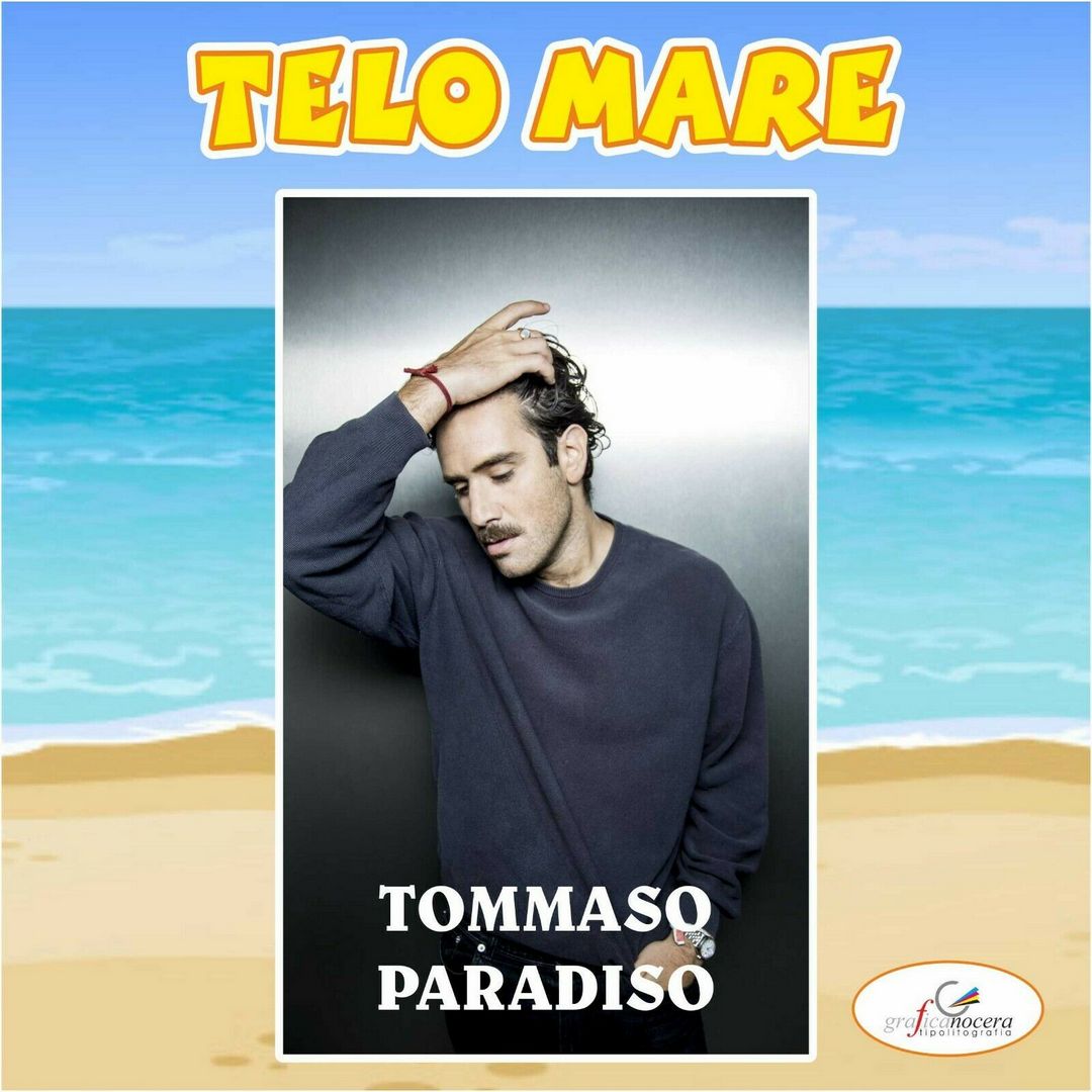 Asciugamano Telo Mare in spugna Tommaso Paradiso idolo canzoni regalo estate