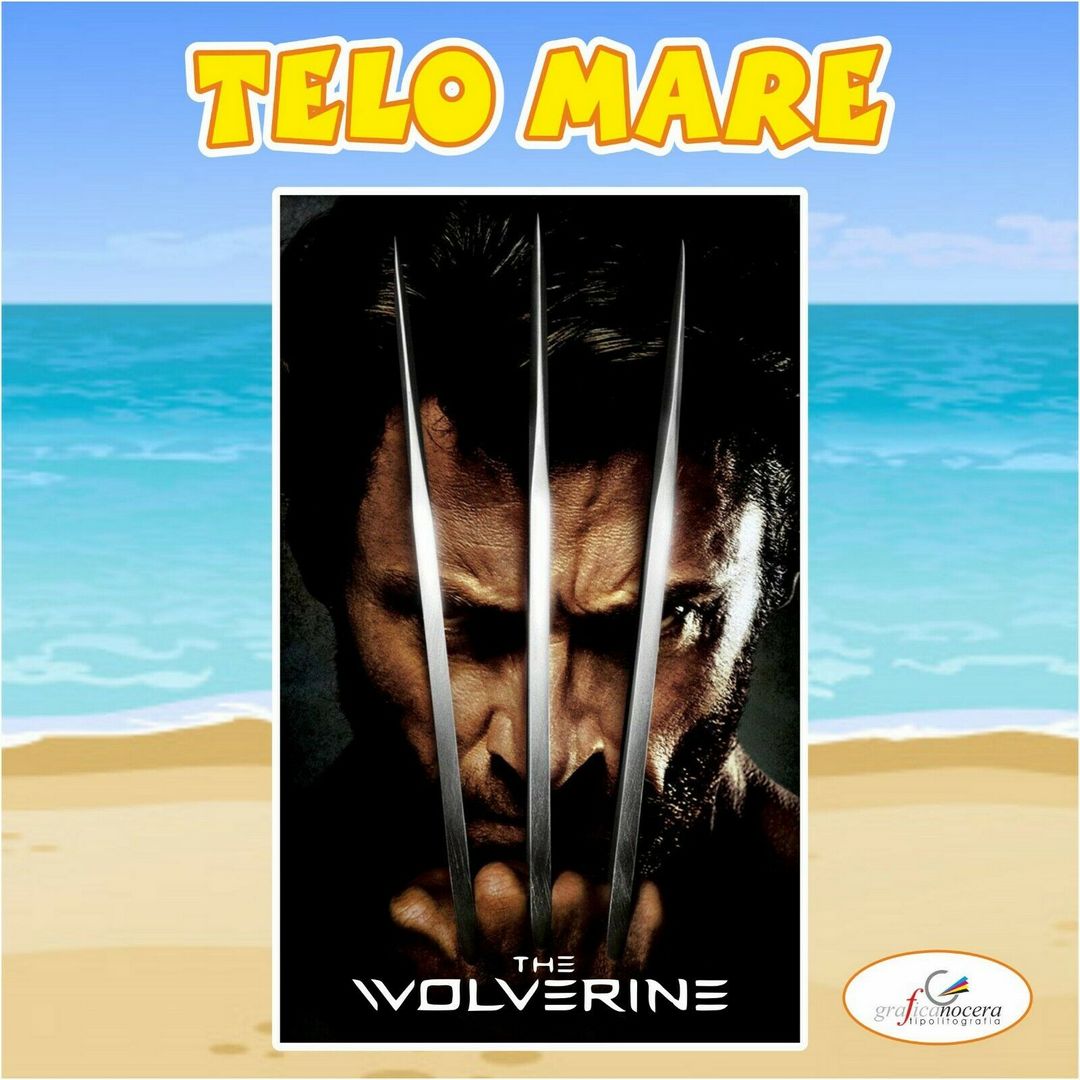 Asciugamano Telo Mare in spugna Wolverine idea regalo estate