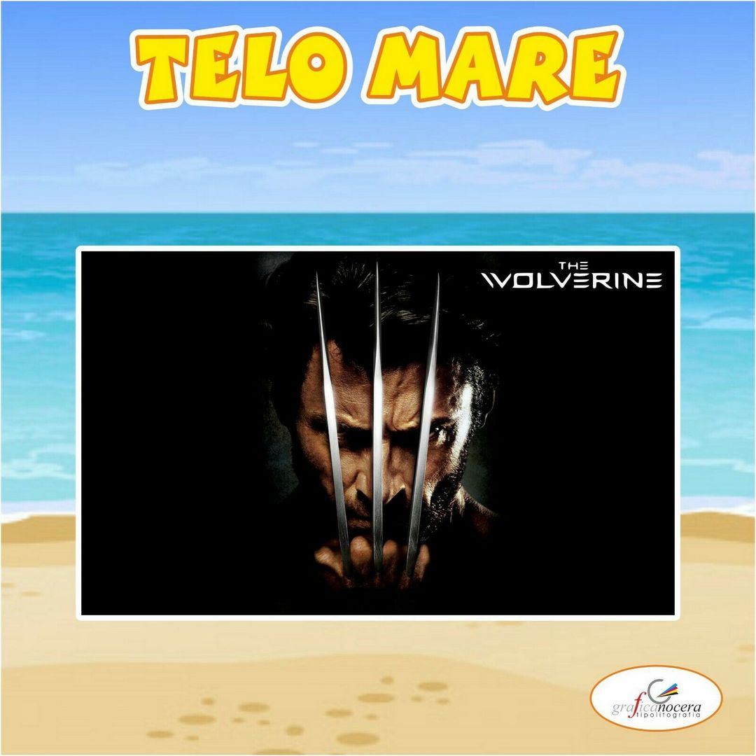 Asciugamano Telo Mare in spugna Wolverine idea regalo estate