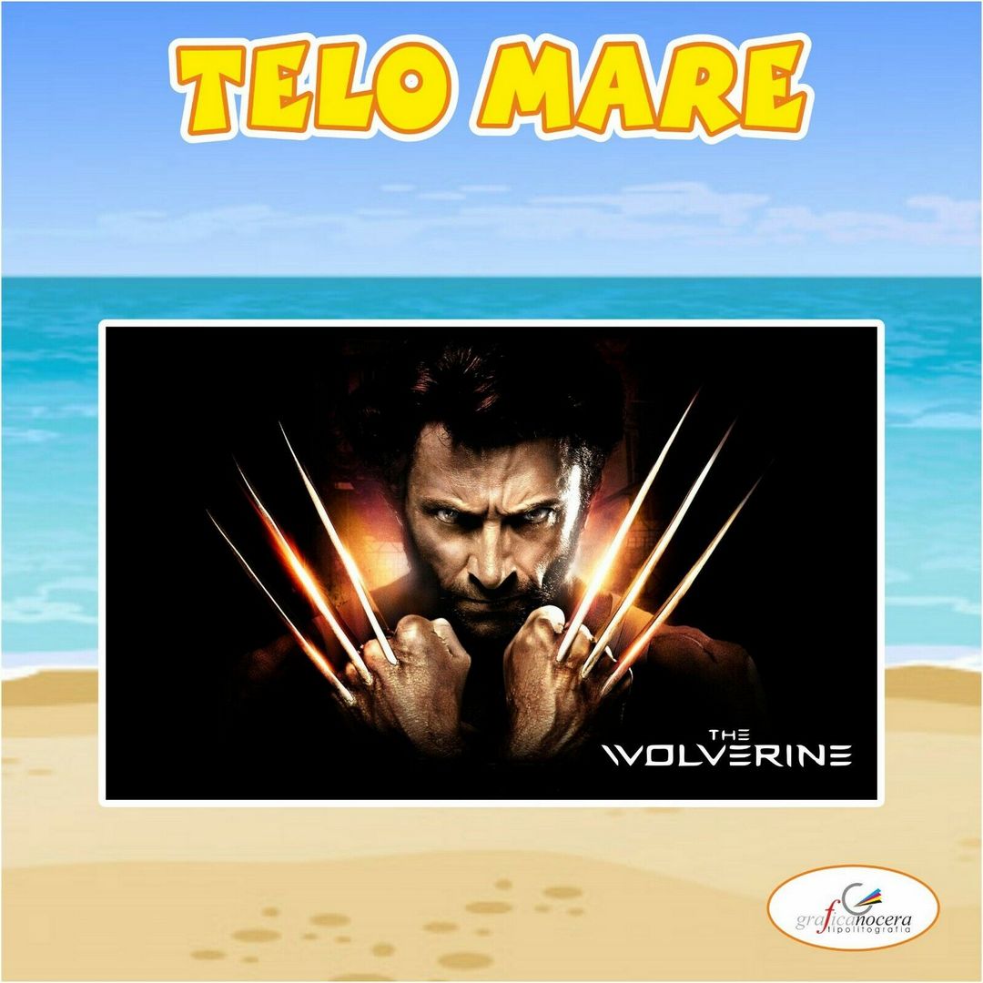 Asciugamano Telo Mare in spugna Wolverine idea regalo estate