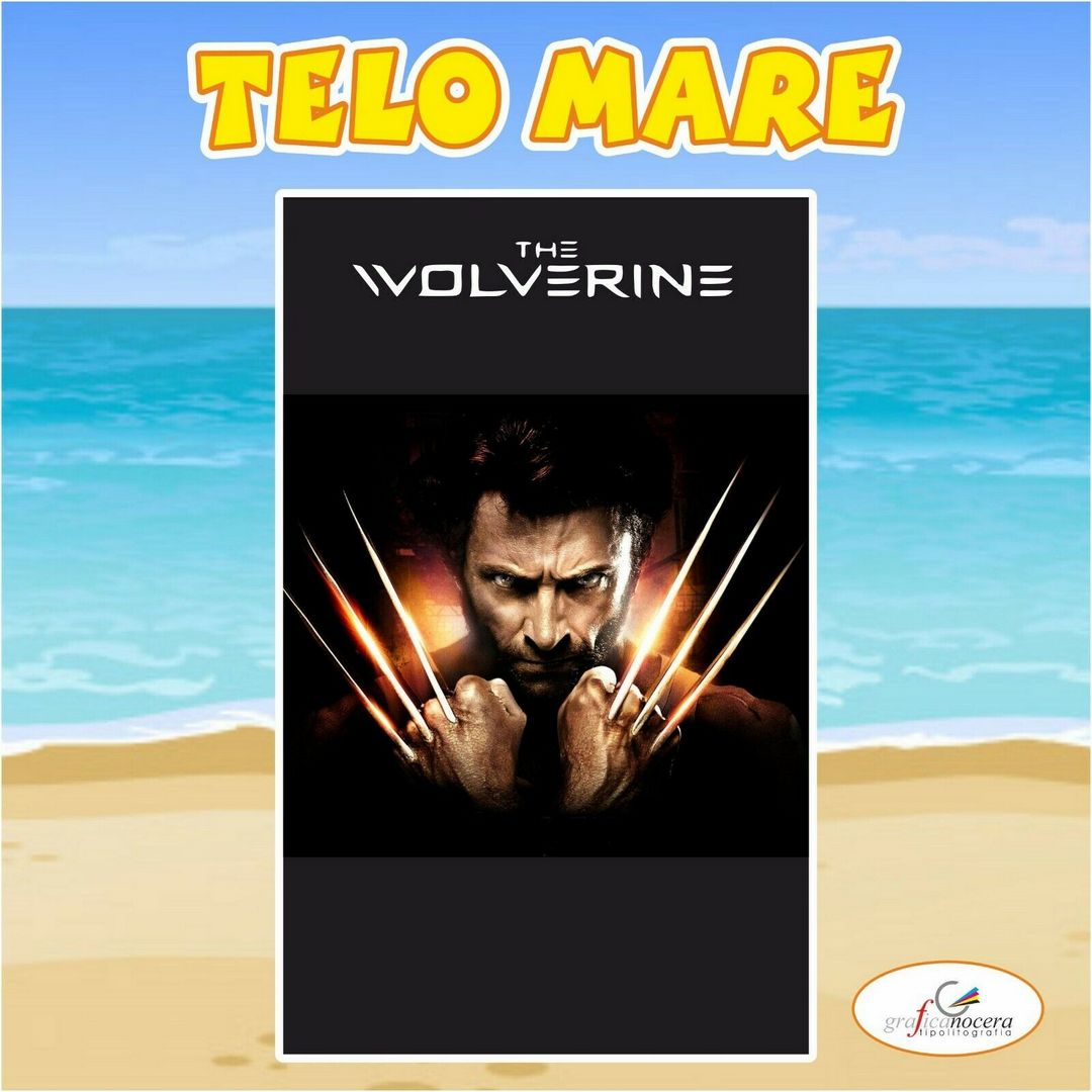 Asciugamano Telo Mare in spugna Wolverine idea regalo estate