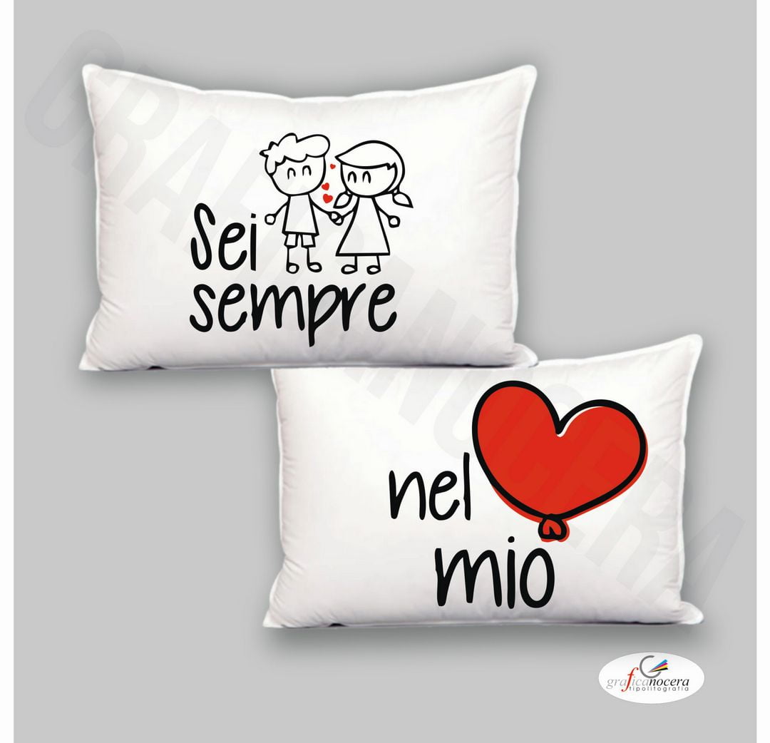 Coppia Federe per Guanciale Sei Sempre nel Mio Cuore Idea Regalo Fidanzati Coppia