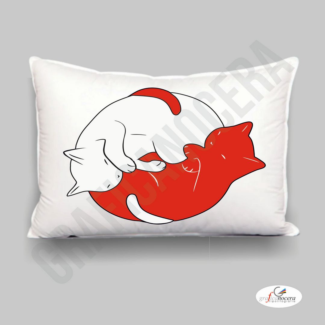 Federa per Guanciale Love Gatti Amore Idea Regalo Fidanzati Coppia