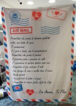 Plaid Personalizzato In Morbido Pile Per Figlia Da Papà - Coperta Con Firma, 130x150 Cm, Regalo Per Compleanno O Natale