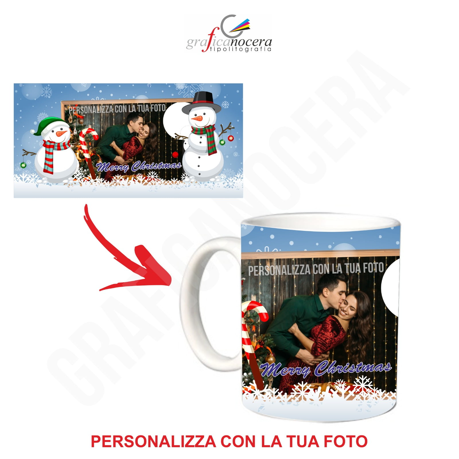 Tazza di Natale personalizzata con foto idea regalo natalizia fidanzati –  Grafica Nocera