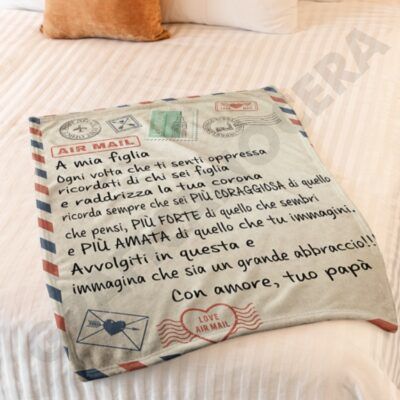 GRAFICA NOCERA Coperta Dedica Lettera Plaid al Figlio