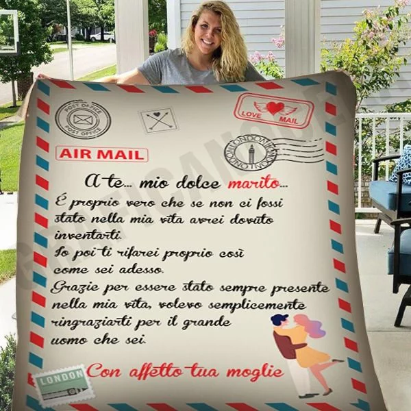 Plaid Personalizzato Con Dedica Al Figlio Dal Papà - Coperta In Pile 100% Morbida, Regalo Originale Per Compleanno O Natale (70x100 Cm)