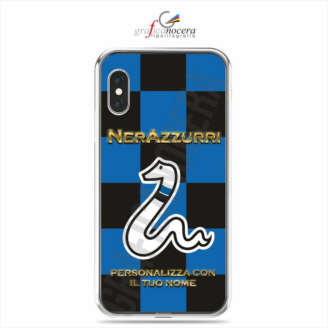 MYCASEFC Custodia Inter Milano Personalizzata Per Huawei Y5 – Cover In Silicone TPU Con Nome E Numero A Scelta, Stampa Alta Qualità